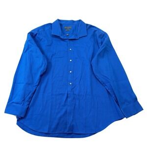 Calvin Klein Mens Slim Fit Non‎ Iron Dress Shirt Blue Long Sleeve 20 34/35
